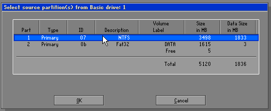 Select source partition