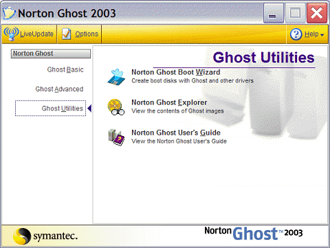 Norton Ghost 2003, Ghost Utilities