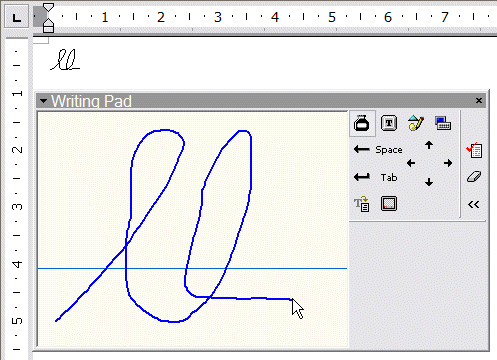 Writing Pad, English, Ink mode