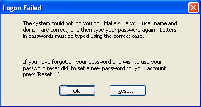 Logon Failed.