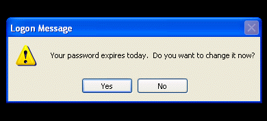 Your password expires today