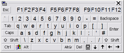On-Screen Standard Keyboard, English version