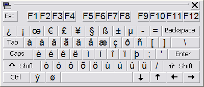 On-Screen Symbol Keyboard, English version