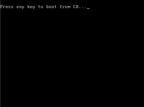 Press any key to boot from CD