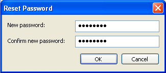 Reset Password box