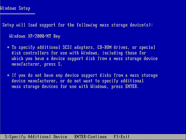 Press ENTER when this Setup screen appears the second time