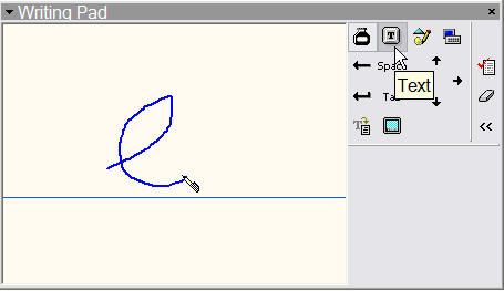 Writing Pad, English IME, Text mode