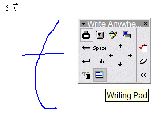 Write Anywhere feature, ink mode