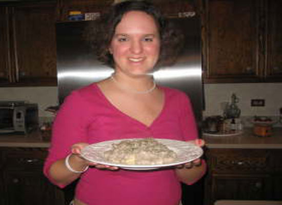 Author with the finished dish