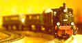 Steam loco with passenger train