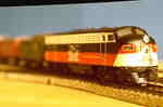 New Haven F7 with freight train