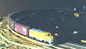 ...in front of a long train.