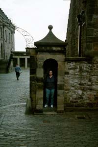 Sharon in Stirling guard shack