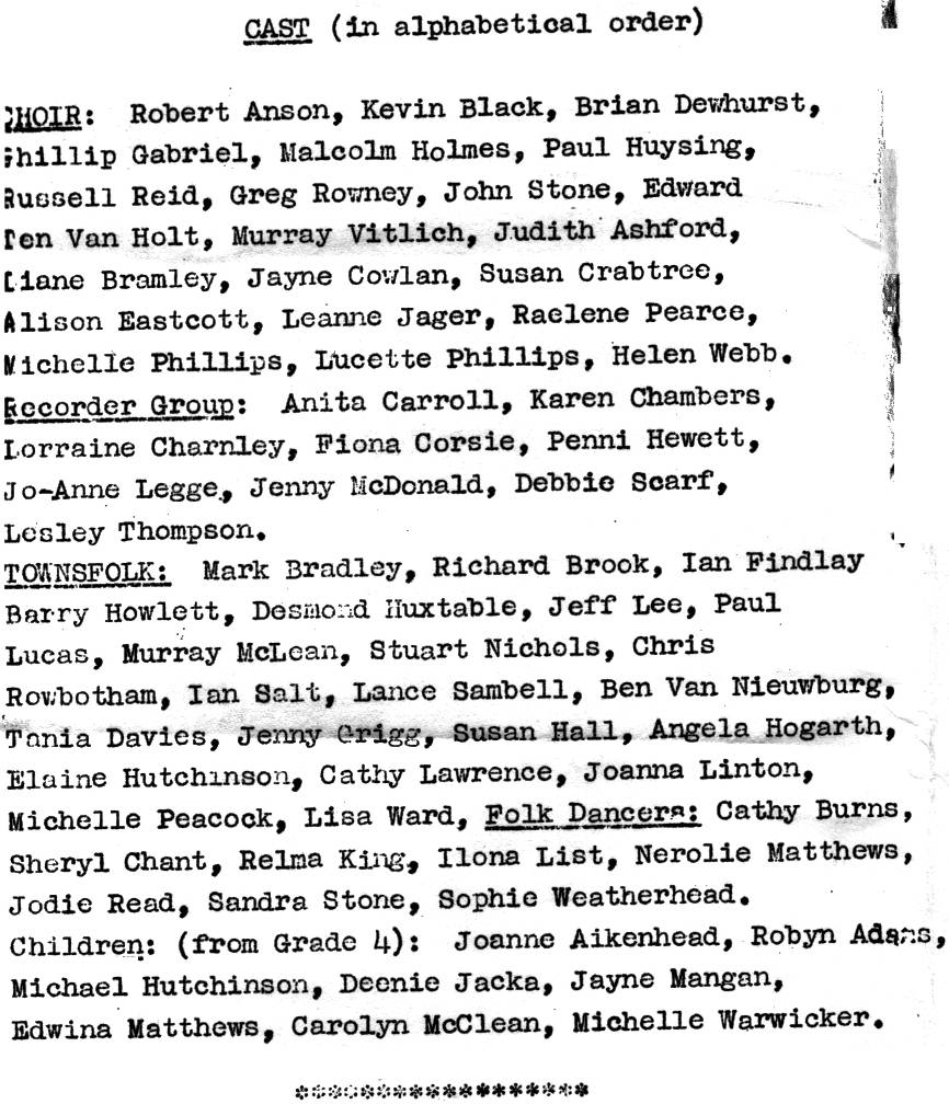 Cast List