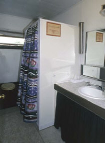 One of the bathrooms - complete
                                with hot showers!