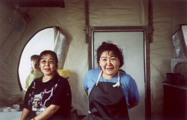 Molly and Elsie, sisters from Goodnews Village.