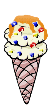 vanilla, caramel, m&ms...yum!