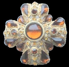 Sphinx Maltese Cross in topaz colours 
