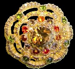Sphinx jewel-encrusted Topaz theme brooch