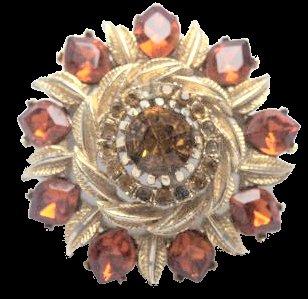Sphinx topaz round 3D conical brooch