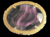 Sphinx goldtone robe-edged Amethyst oval