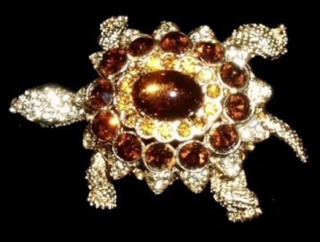 Sphinx signed Topaz Turtle pin