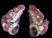 Sphinx earrings crescent fuchsia diamante
