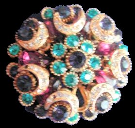 Sphinx 7 Crescents Round in montana, amethyst, zircon