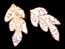 Silver leaf pave-set with chatons