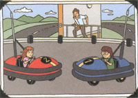 Daria & Quinn in bumper cars