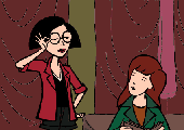 Jane trying on Daria's glasses