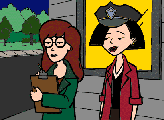Daria & Quinn pretending to be guards