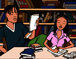 Mack & Jodie studying