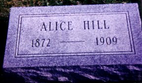 Alice Hill Tombstone - North Clayton Cemetery