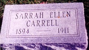 Ellen Carrell Tombstone - North Clayton Cemetery