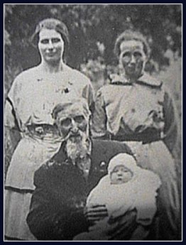 Joseph Wolf with daughter Eliza Jane (Hill) Faith, granddaughter & great-grandchild c.1920