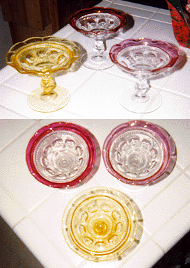 3 Small Crimped Compotes