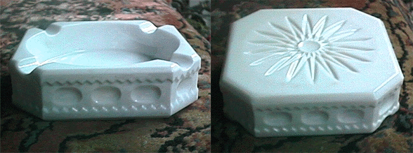 Milk glass Ashtray