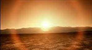 Orange Sun With Ring of Light