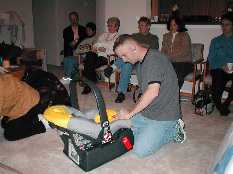 Me fixing the car seat