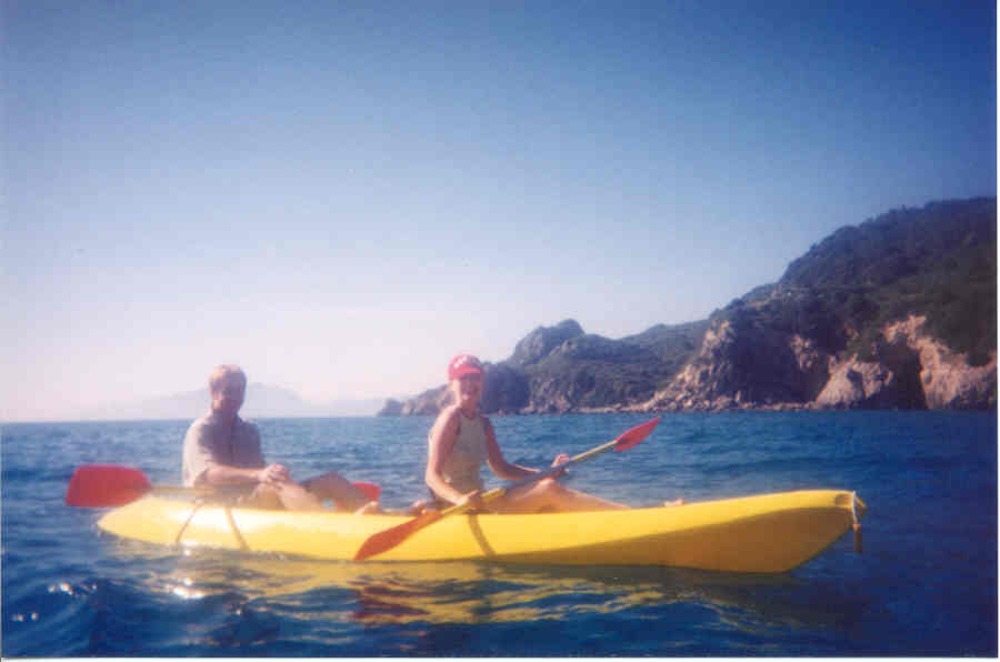 Kayaking off Corfu