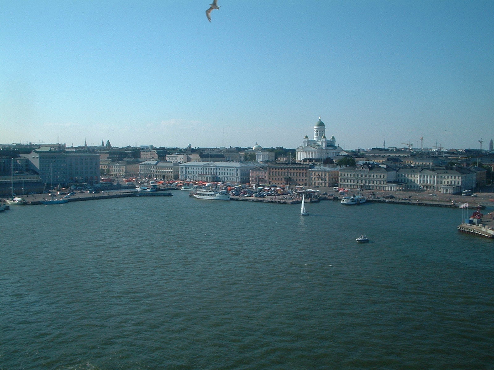 01 aug 2003 View of from the top deck of Viking Line Ship Mariella on its departure from Helsnki