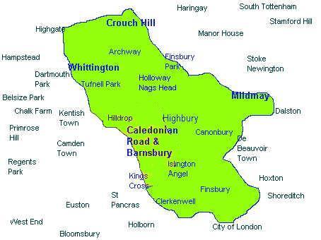 Map showing location of Cally Timebank within Islington