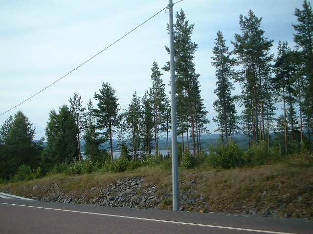 25 jul 2003 High view of sea inlet on beautiful stretch of coast road