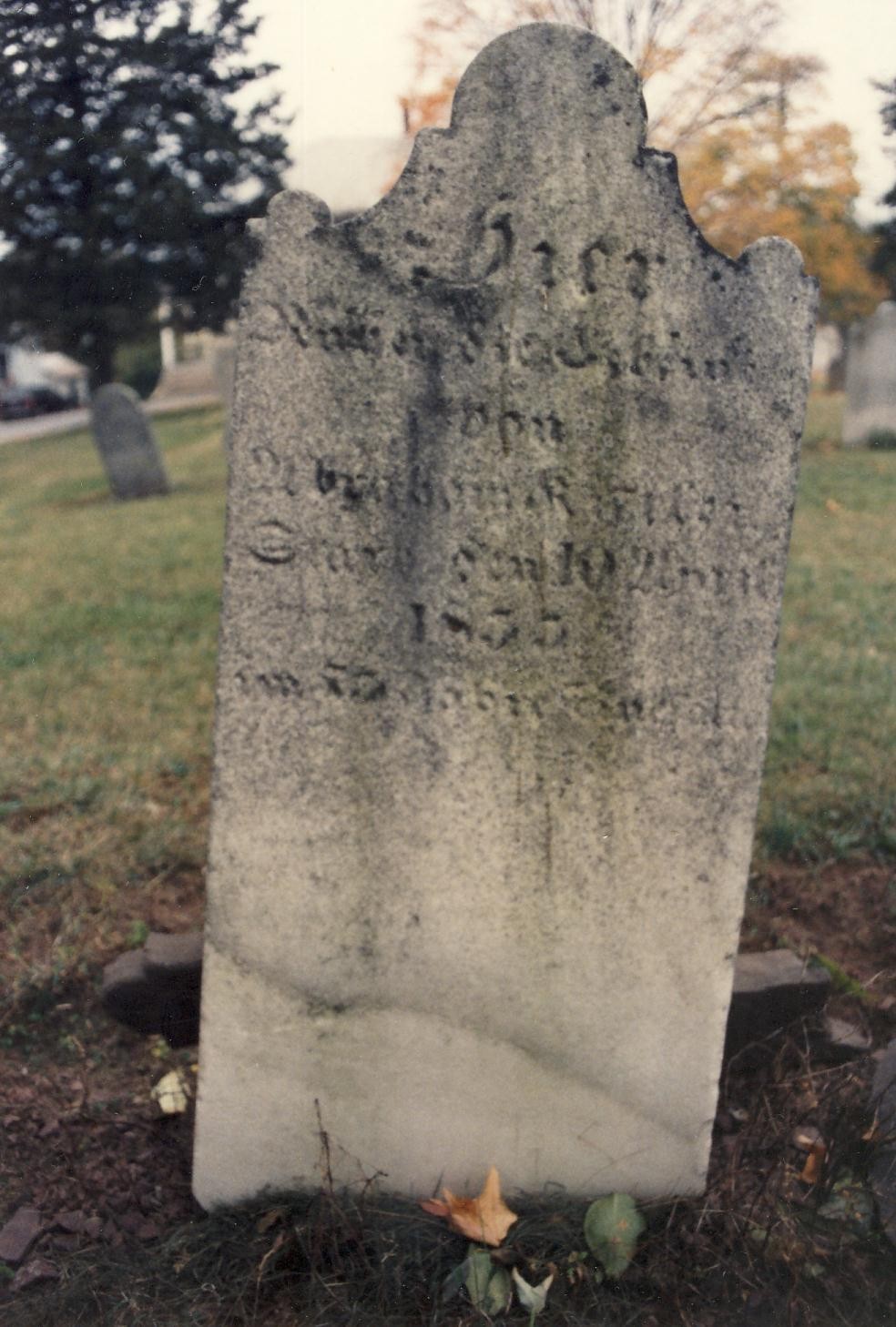Abraham Kistler Grave Marker, Loysville, Perry Co., PA