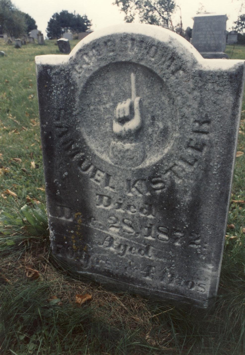 Samuel Kistler grave marker, Blain, Perry Co.