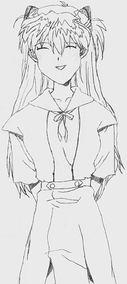 Asuka, eyes closed, smiling