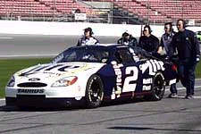 Rusty's crew pushing car out for practice at Bristol