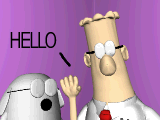 Dilbert waving