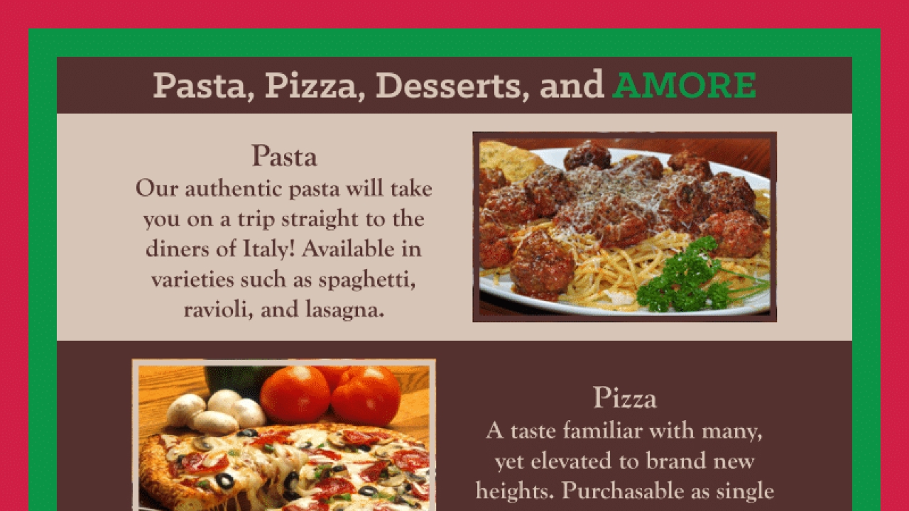 Pasta Amore Flyer